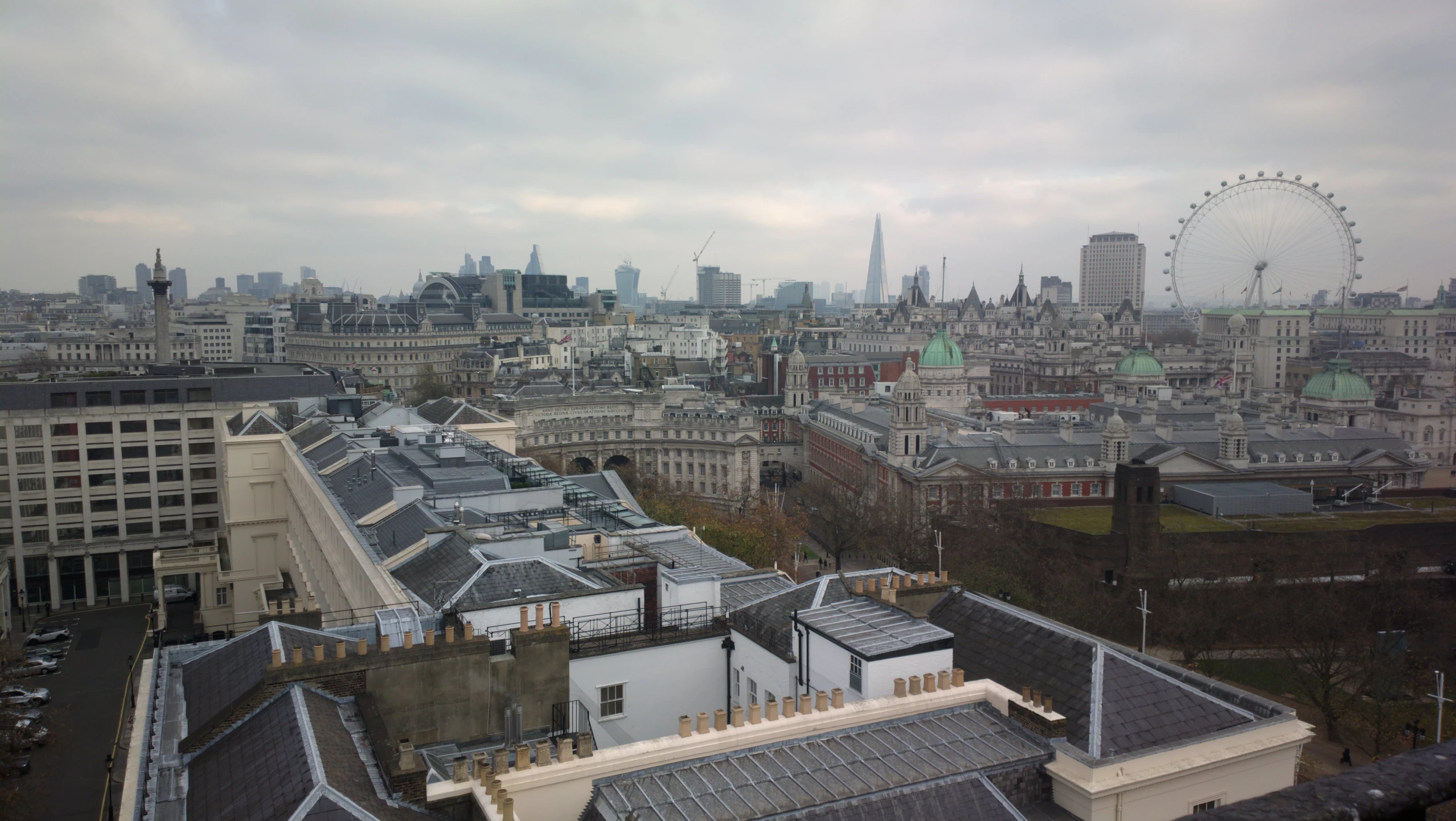 a view from an over head looking at buildings and buildings