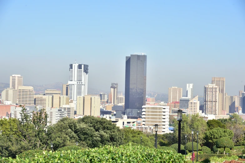 view from top of a hill over the city