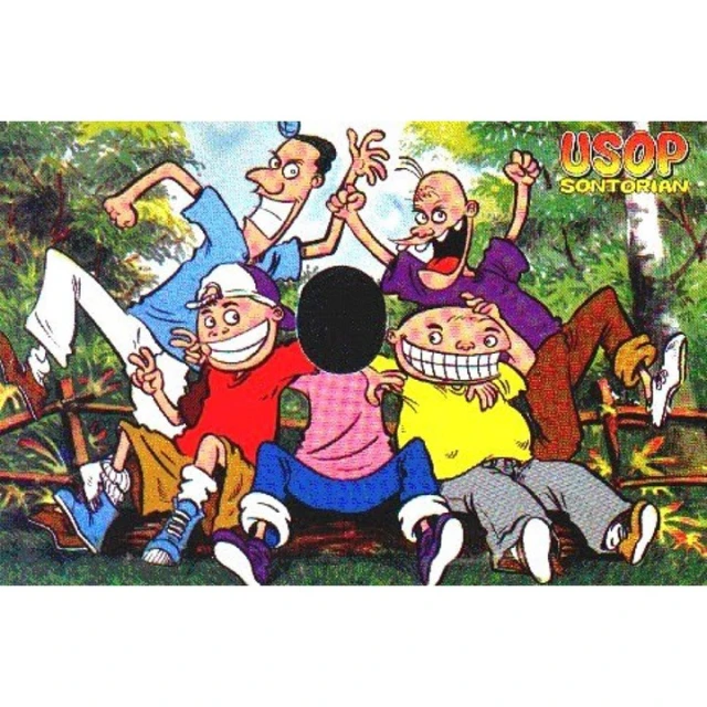 cartoon scene from usa featuring four guys smiling