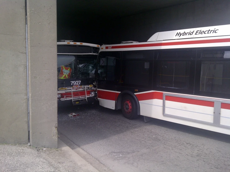 the inside of a bus with the door opened