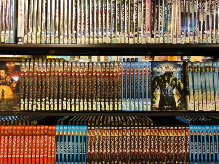 this is a picture of a display for the dvds