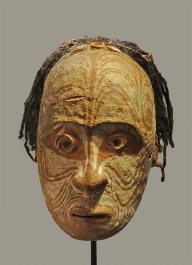 a man's face with dreadlocks on the head