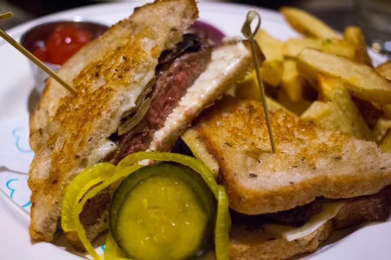 a close up of food on a plate on a table