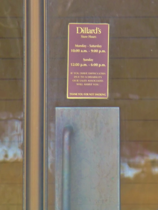 the sign on the front door says dillars
