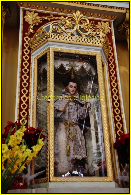 a painting of the st nicholas in ornate frame