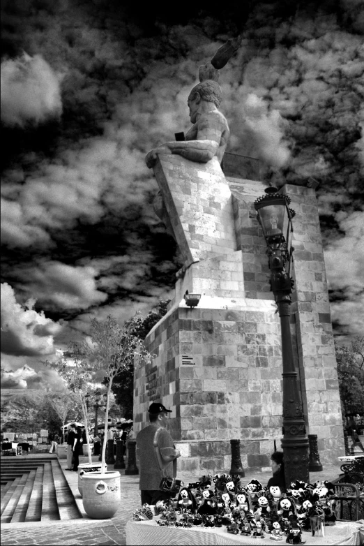 black and white pograph of an abstract sculpture