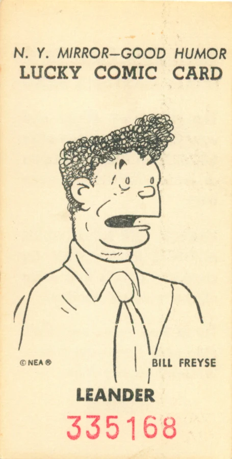 a card with a drawing of a man wearing a tie