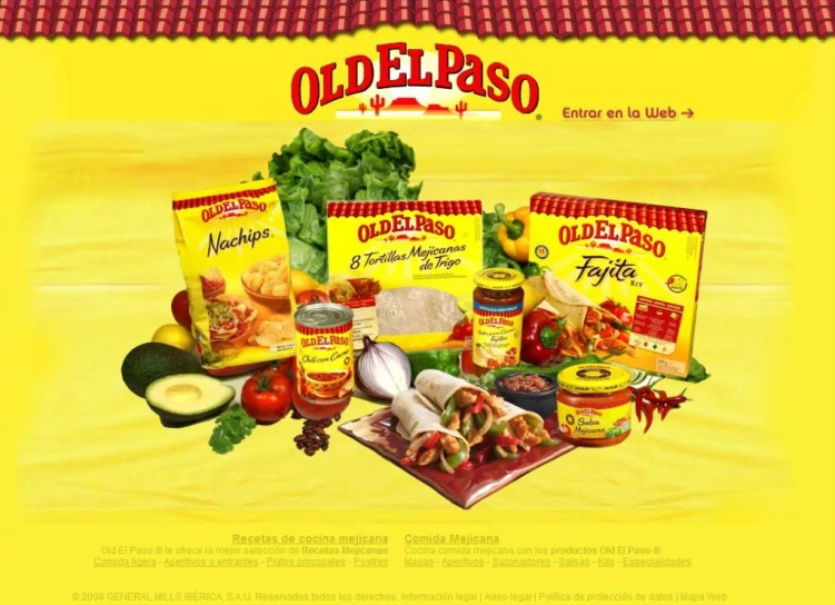 the advertit for old el paso with an assortment of foods