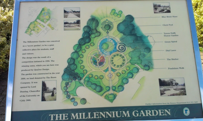 the millennium garden has been designated and maintained