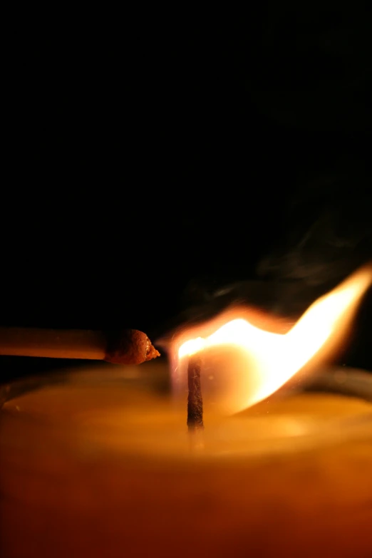 burning matches and flame on a lit object