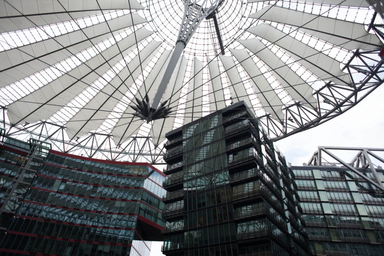 a very large glass dome with many windows on the side