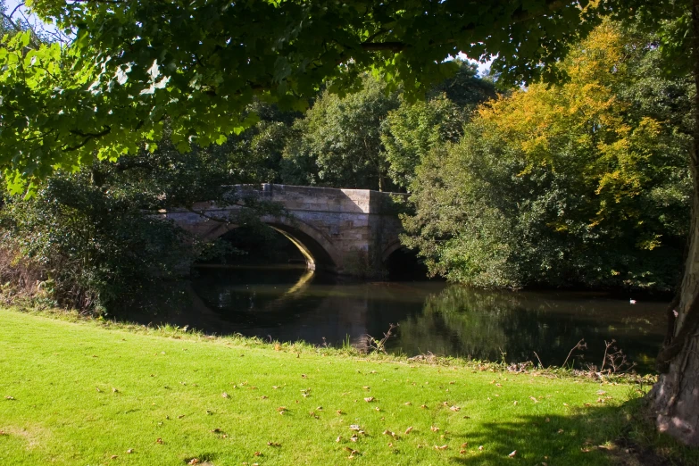 a small bridge spanning a body of water