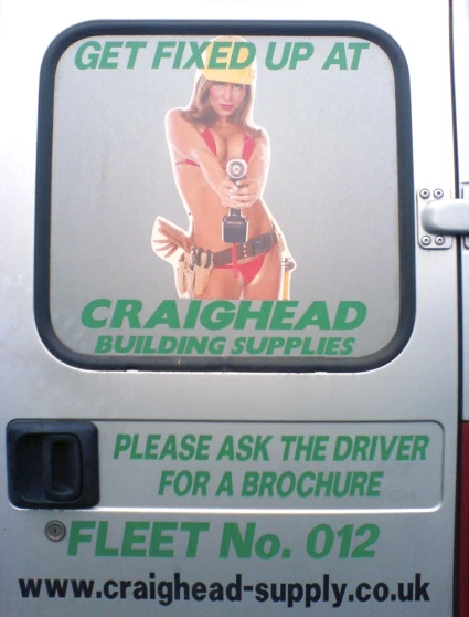 a van with an ad for grasshead building supplies