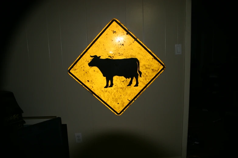 a sign is shown that is very warning for animals