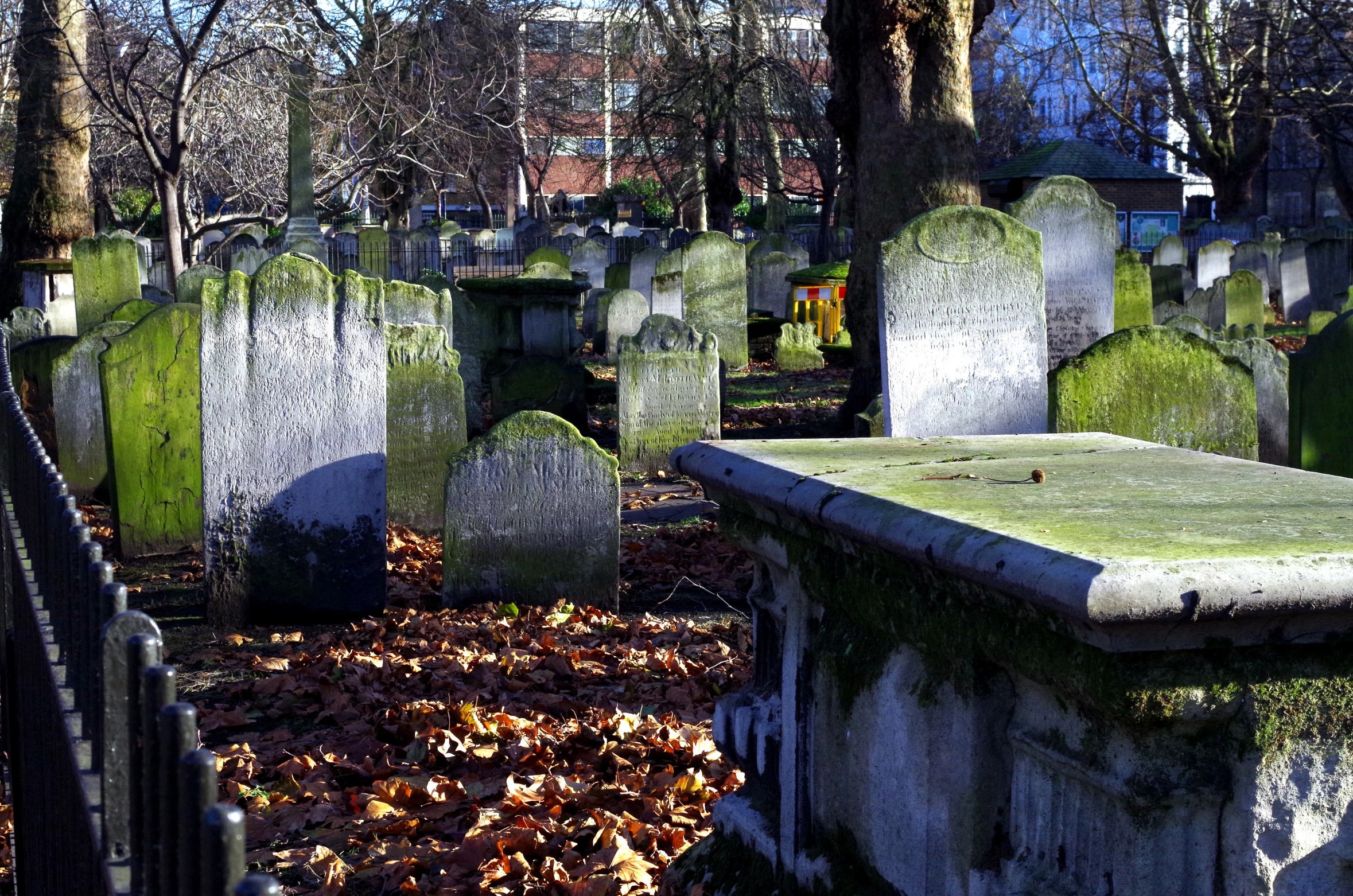 the cemetery with many headstones of the cemetery