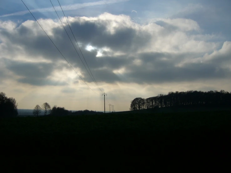 a picture taken on the top of the hill looking out to the field