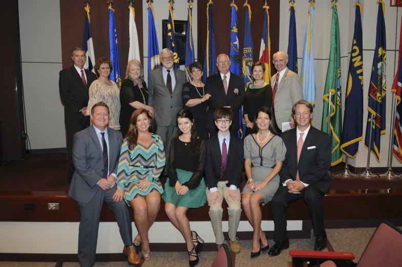 group portrait of members of military organization in conference