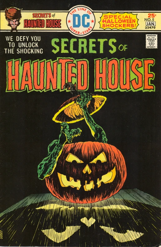 a comic book cover featuring a jack skelling on top of a pumpkin