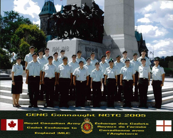 a group of sailors and some officials in front of a clock tower