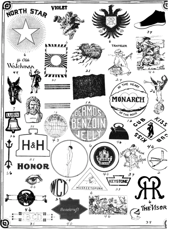 a sheet with several different symbols on it