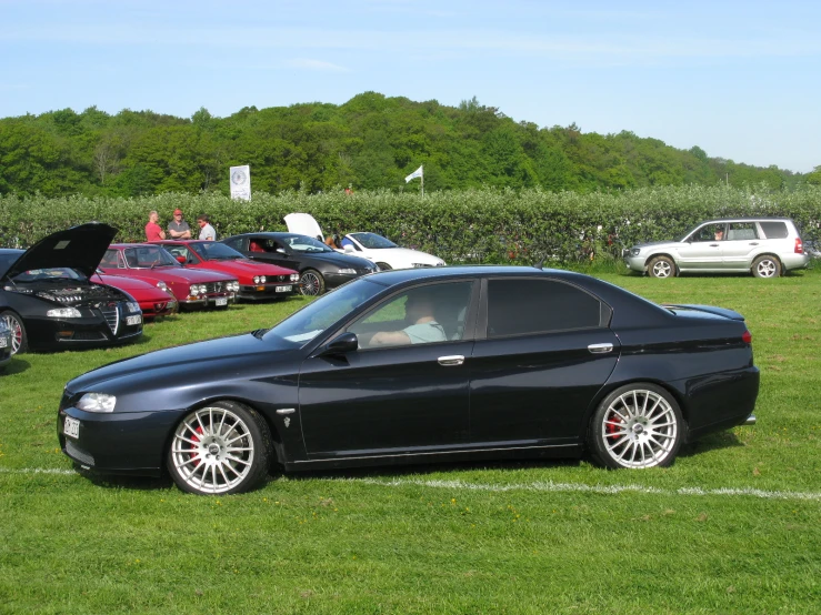 a car show is on and in full swing