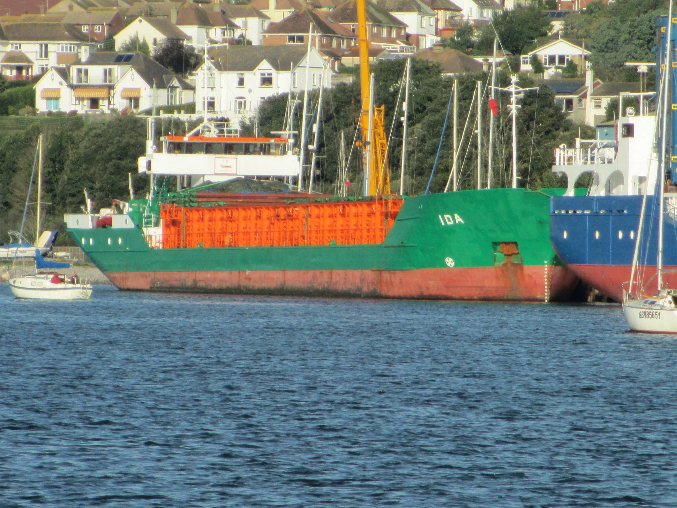 two big ships are tied to the docks