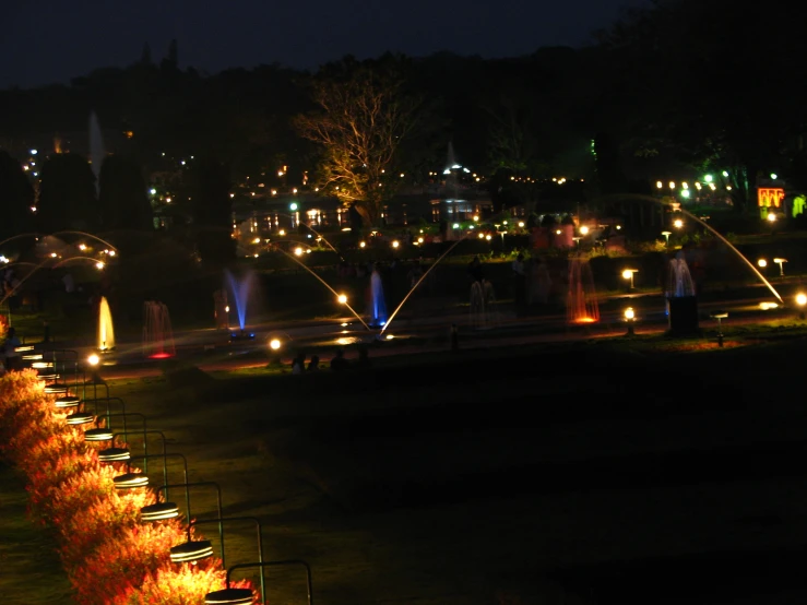 large and small outdoor park at night time