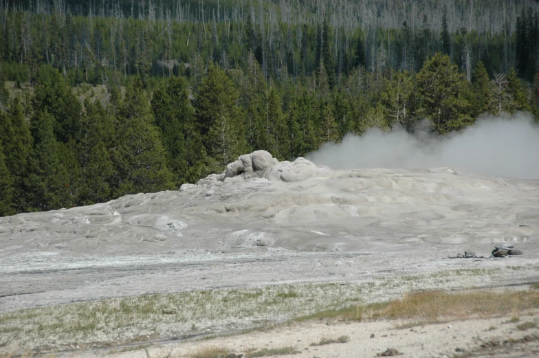 steam rises as the ground is dry