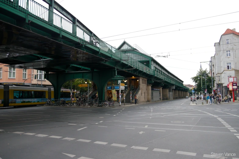 an image of a street scene with a train