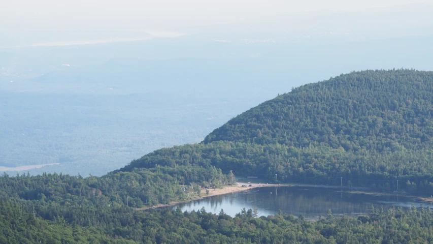 two mountain ranges are dotted with small lakes