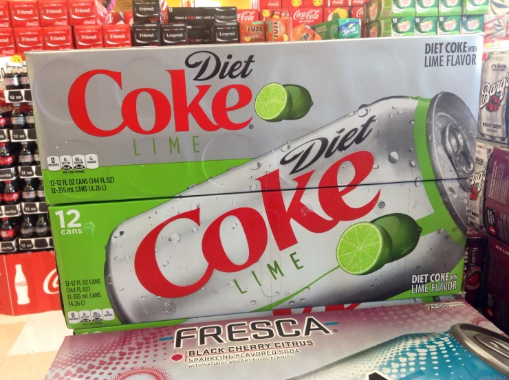 a display for diet coke on a store shelf