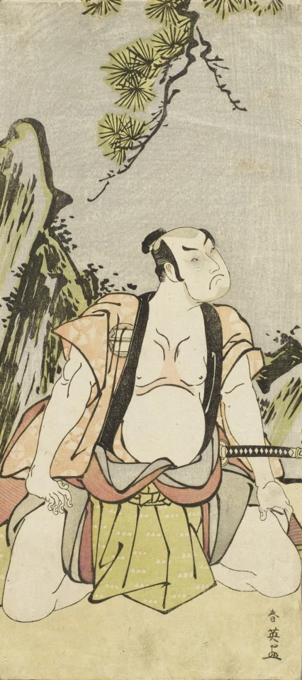 a japanese painting with two women in the grass