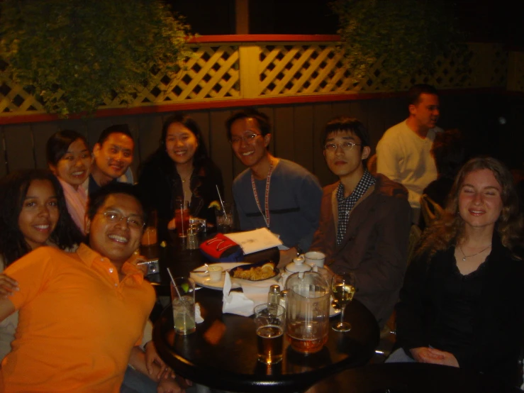 group of people at outdoor cafe having a meal