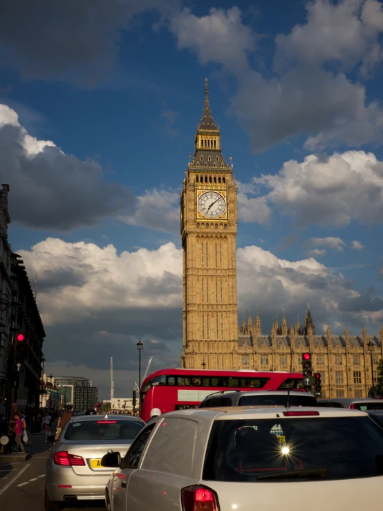 traffic at the big ben in london england