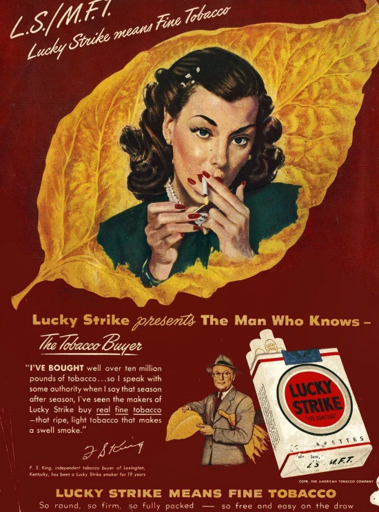 an advertit for lucky strike cigarettes