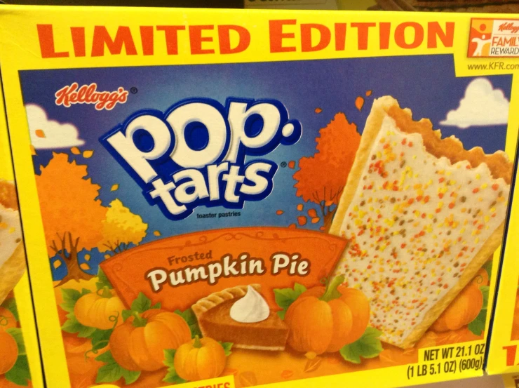 a box of pops tarts pumpkin pie