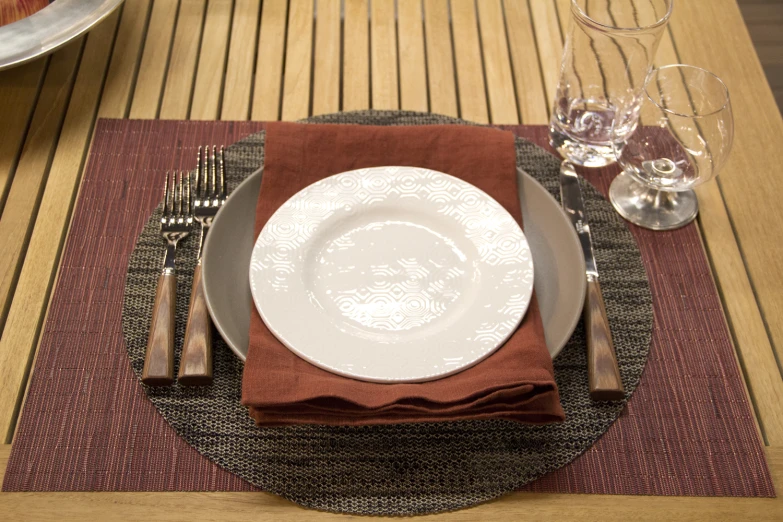 a place setting of a dining table