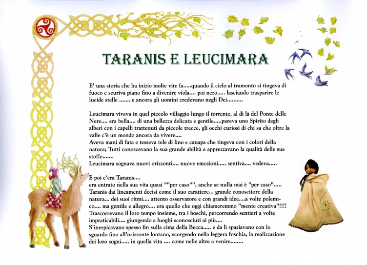 a book titled taravis leeumma, with pictures of deer and two birds