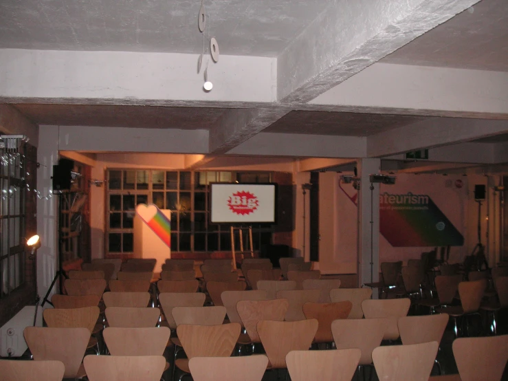 an empty auditorium set up for a performance