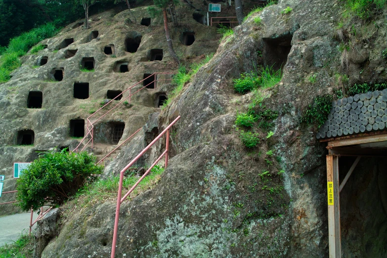 the cave house built into the side of a mountain