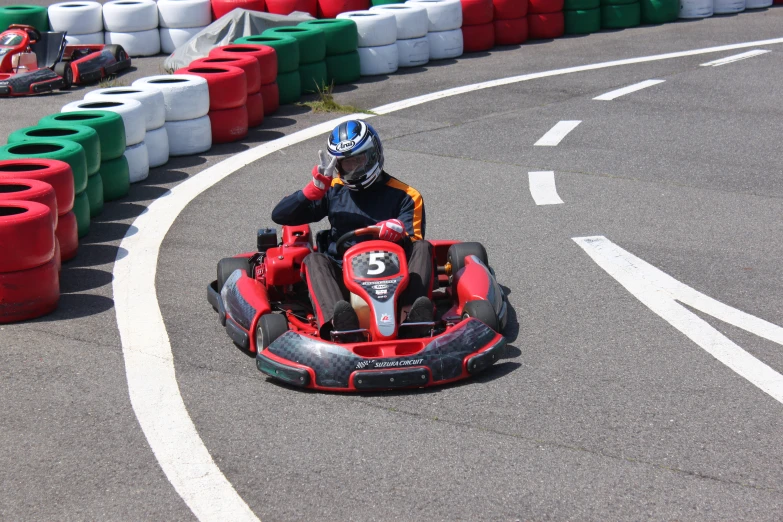a person on a karting kart race