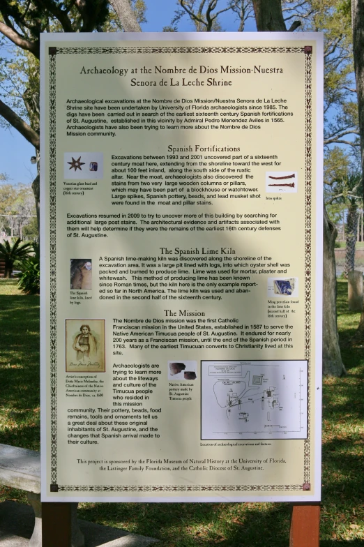 information sign describing the ancient tree of an unknown species