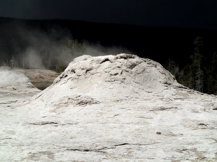 the rocky terrain has been completely covered in sand