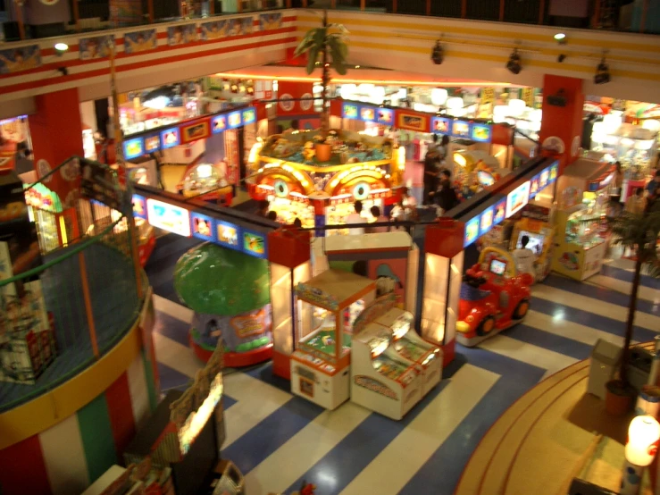 the inside of an amut park or mall