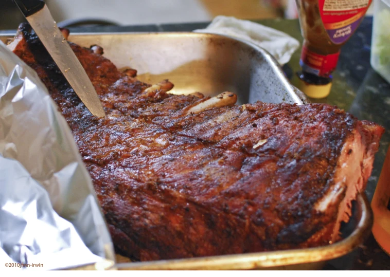 a knife  up some food in foil