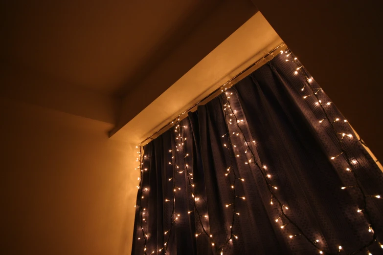 a curtain with some lights on it