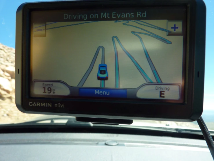 the gps map is shown on top of the vehicle