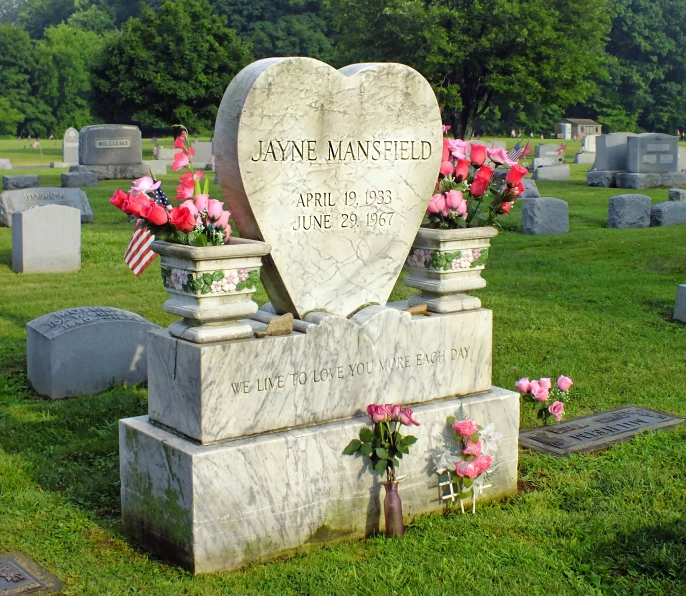 several flowers are growing at the headstones of two people