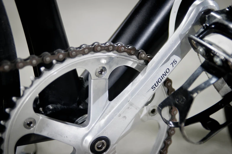 a close up s of a bike chain