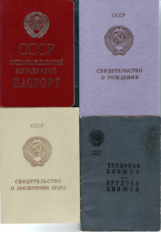 several passport books, with a white background